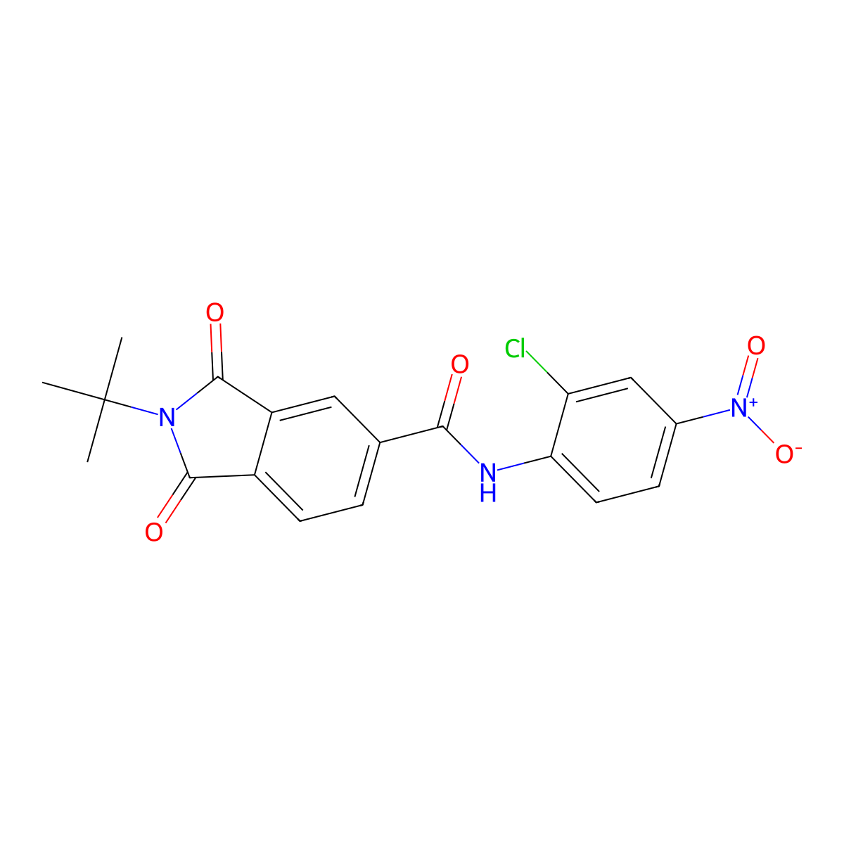 2-tert-butyl-N-(2-chloro-4-nitrophenyl)-1,3-dioxoisoindole-5-carboxamide molecular structure, CAS 423740-62-9