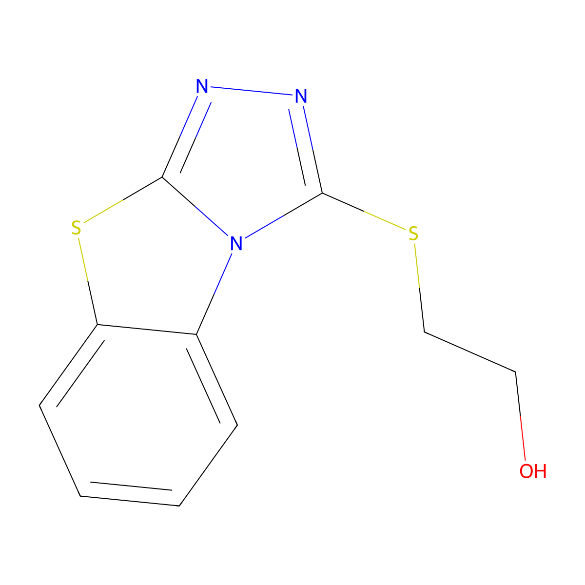 2-([1,2,4]Triazolo[3,4-b][1,3]benzothiazol-3-ylthio)ethanol molecular structure, CAS 423740-66-3