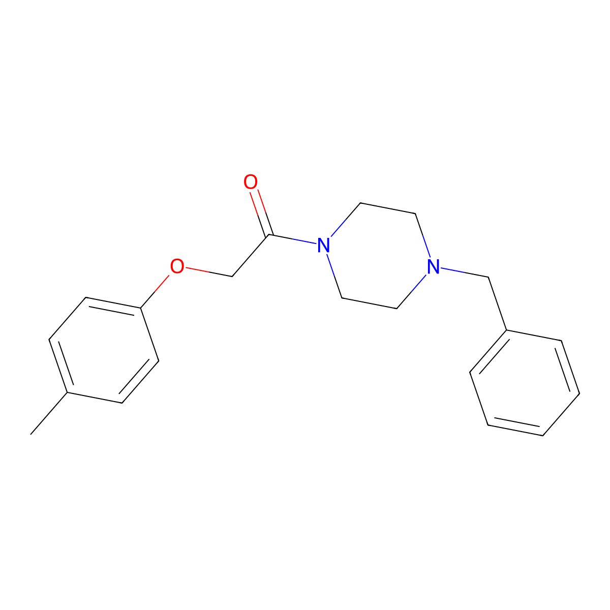 1-(4-Benzylpiperazin-1-yl)-2-(4-methylphenoxy)ethanone molecular structure, CAS 423741-14-4