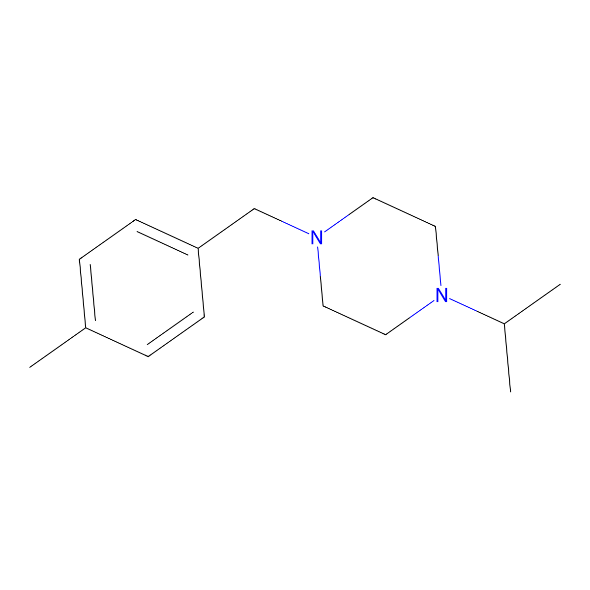 1-(4-Methylbenzyl)-4-(propan-2-yl)piperazine molecular structure, CAS 423741-16-6
