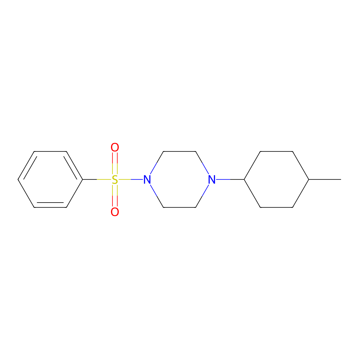 1-(4-Methylcyclohexyl)-4-(phenylsulfonyl)piperazine molecular structure, CAS 423741-17-7