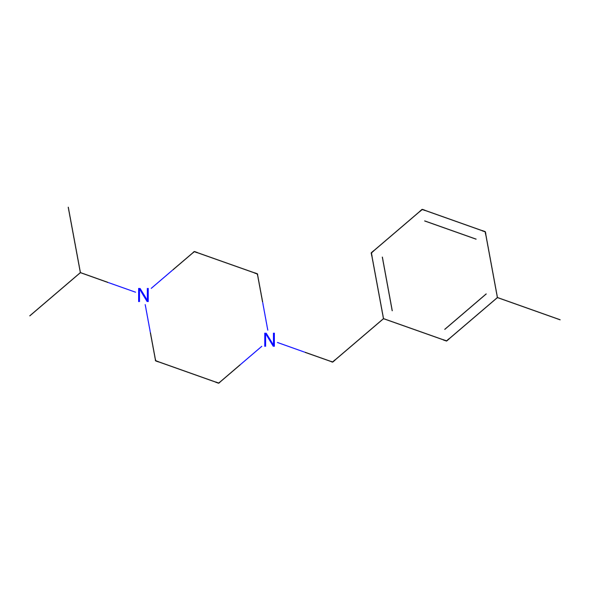 1-(3-Methylbenzyl)-4-(propan-2-yl)piperazine molecular structure, CAS 423741-19-9