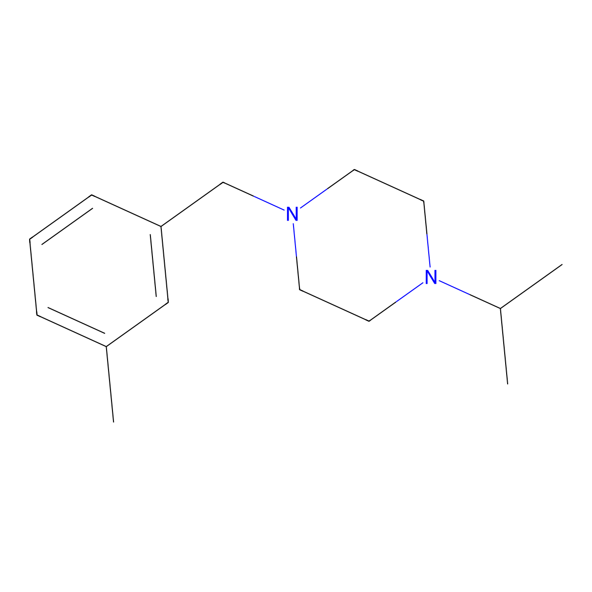 1-(3-Methylbenzyl)-4-(propan-2-yl)piperazine molecular structure, CAS 423741-19-9