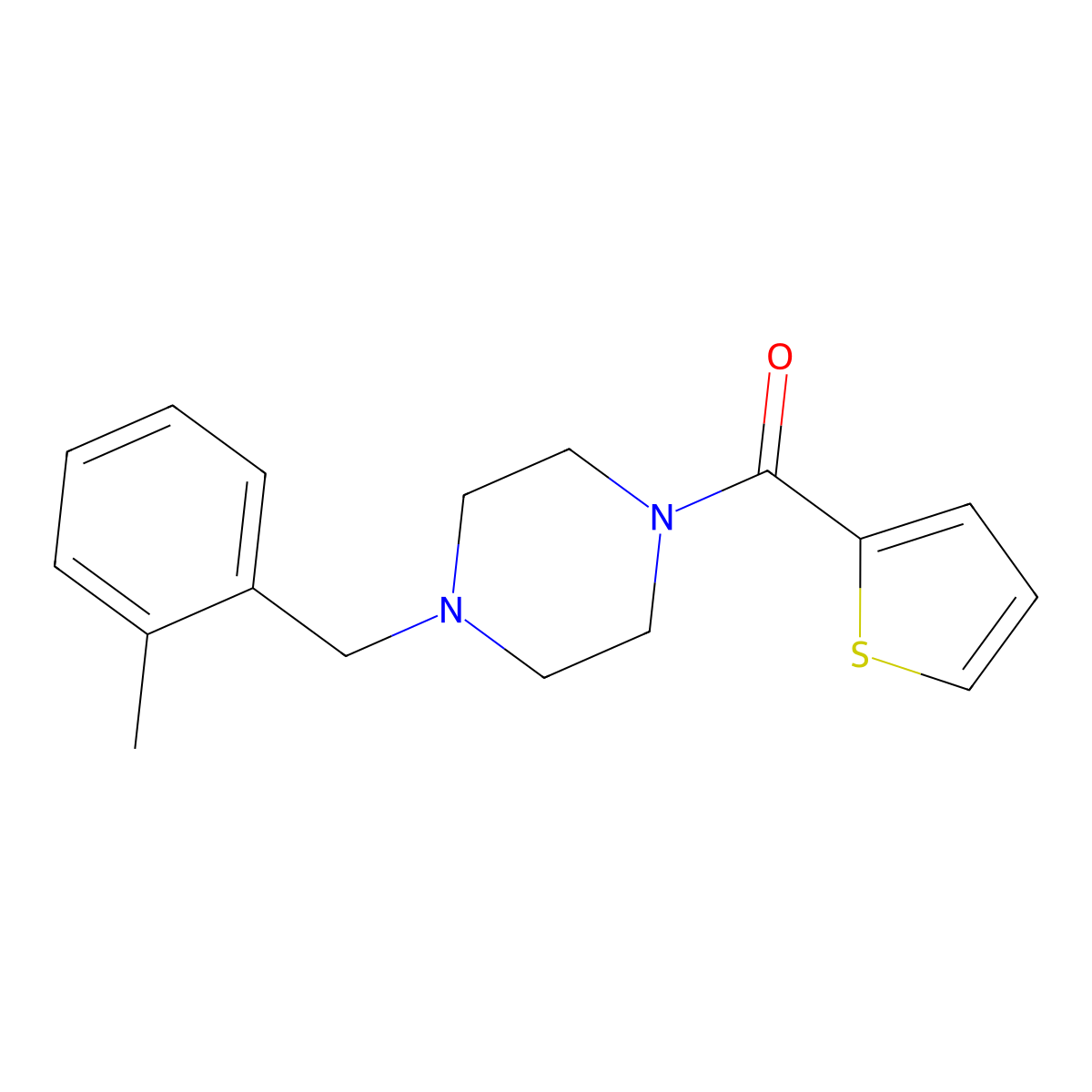 1-(2-Methylbenzyl)-4-(2-thienylcarbonyl)piperazine molecular structure, CAS 423741-54-2