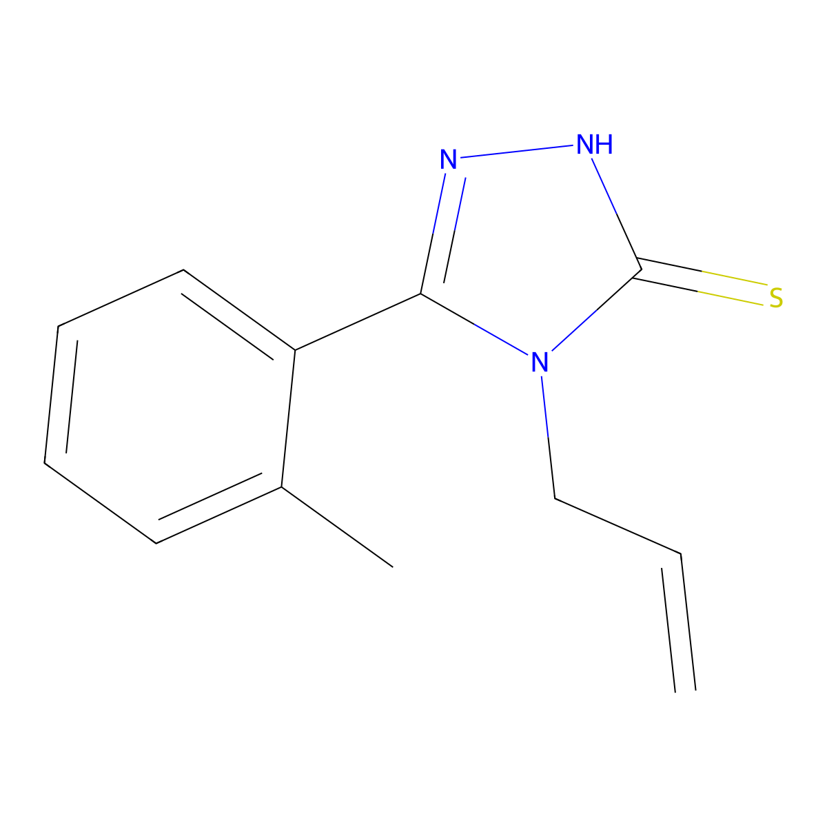 4-allyl-5-(2-methylphenyl)-4H-1,2,4-triazole-3-thiol molecular structure, CAS 423741-70-2