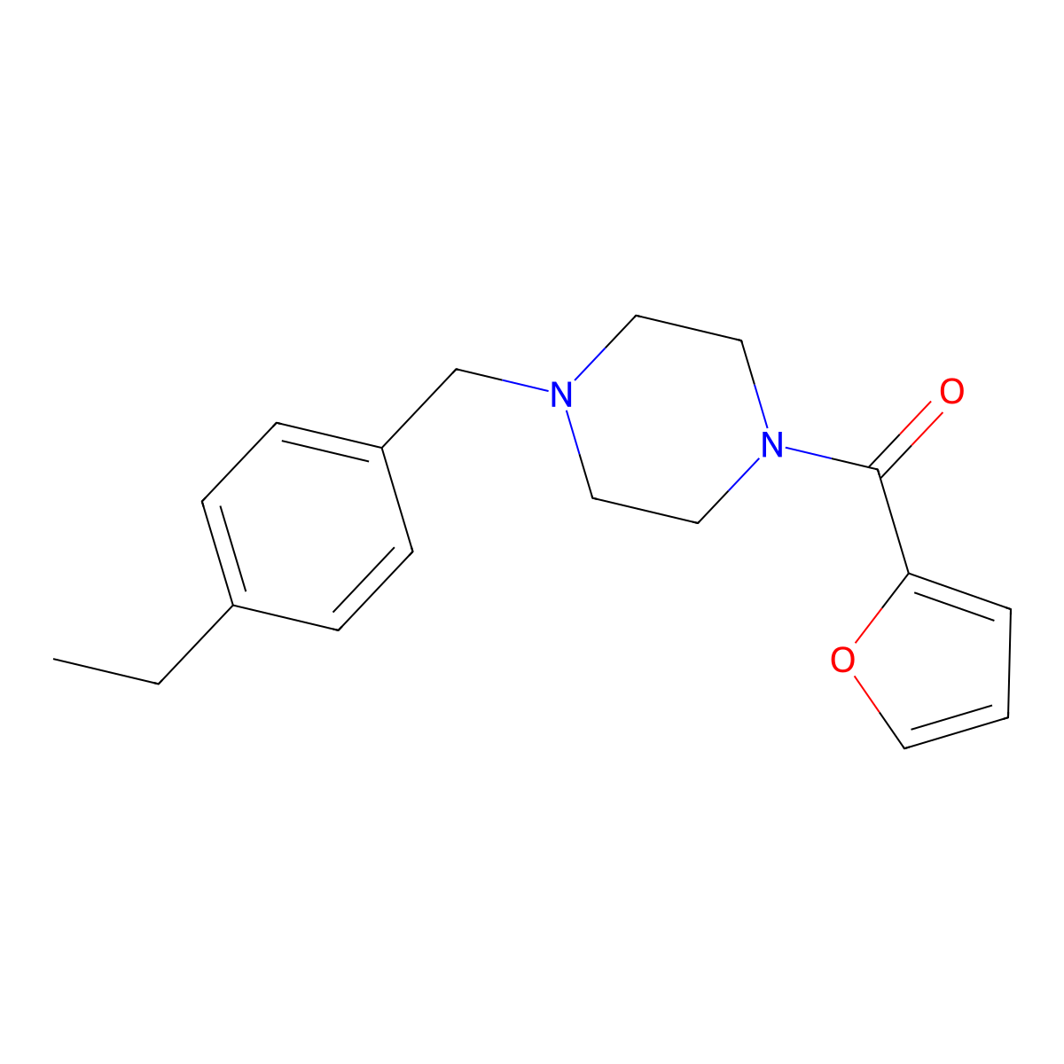 1-(4-Ethylbenzyl)-4-(2-furoyl)piperazine molecular structure, CAS 423741-86-0