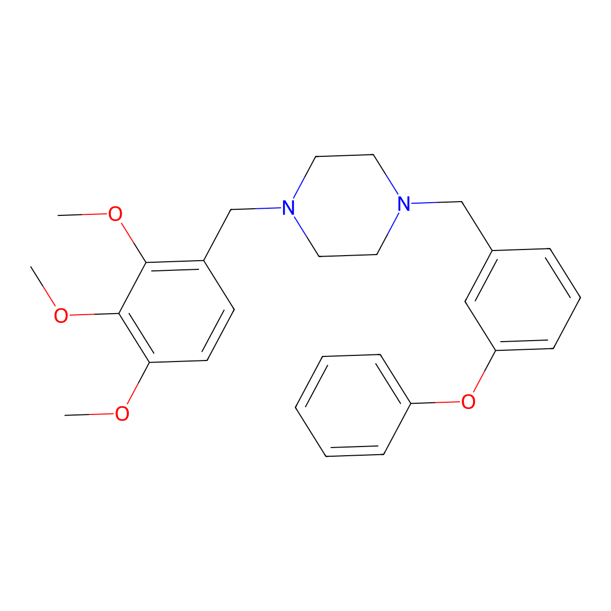1-[(3-Phenoxyphenyl)methyl]-4-[(2,3,4-trimethoxyphenyl)methyl]piperazine molecular structure, CAS 423741-87-1