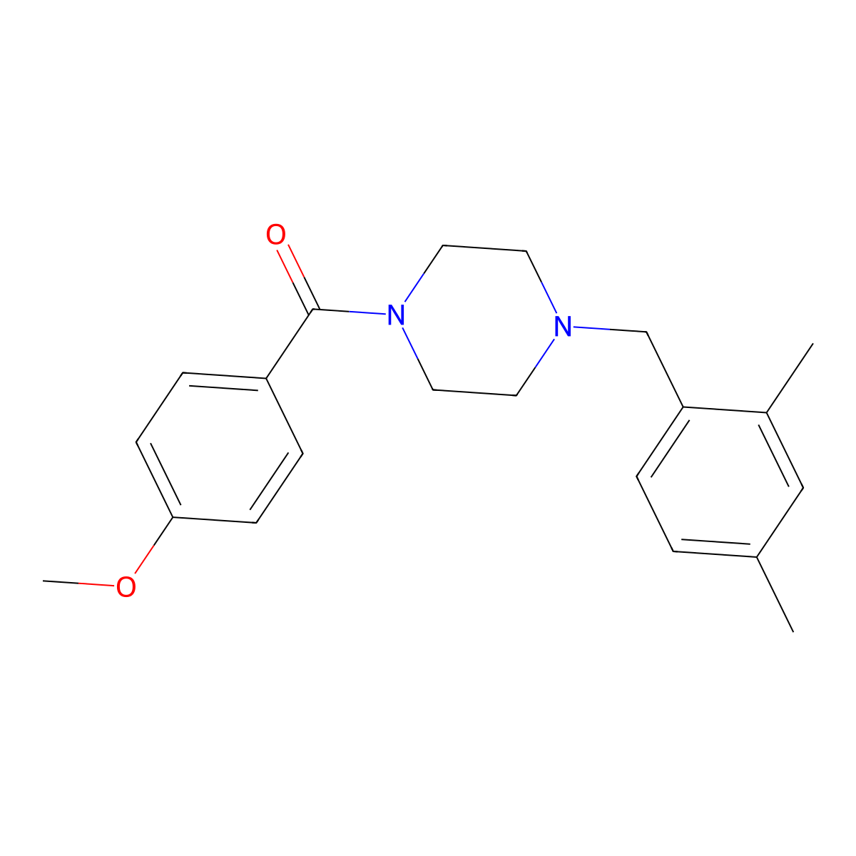 [4-[(2,4-Dimethylphenyl)methyl]piperazin-1-yl]-(4-methoxyphenyl)methanone molecular structure, CAS 423741-96-2