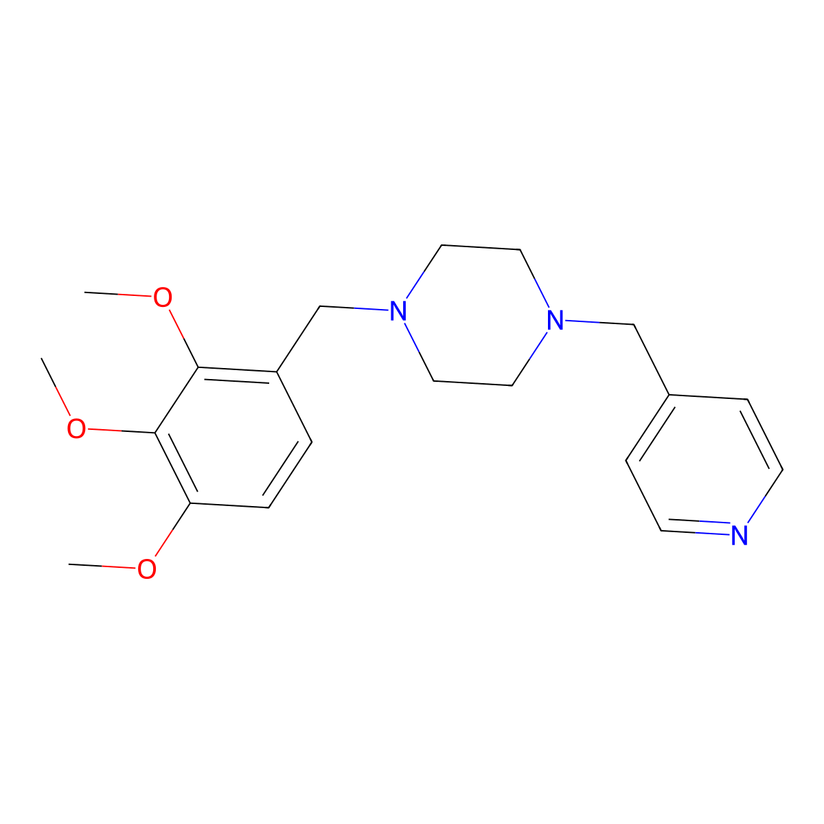 1-(4-Pyridylmethyl)-4-(2,3,4-trimethoxybenzyl)piperazine molecular structure, CAS 423741-99-5