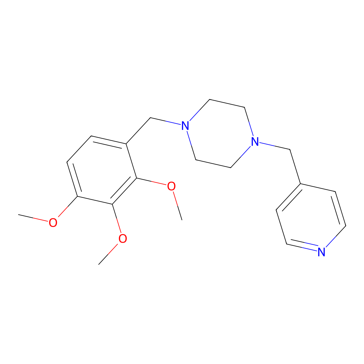 1-(4-Pyridylmethyl)-4-(2,3,4-trimethoxybenzyl)piperazine molecular structure, CAS 423741-99-5