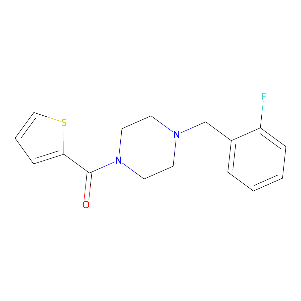 1-(2-Fluorobenzyl)-4-(2-thienylcarbonyl)piperazine molecular structure, CAS 423742-12-5