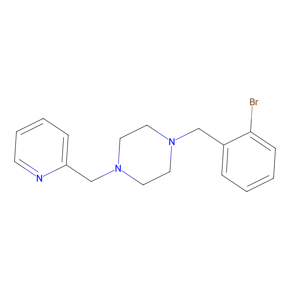 1-[(2-Bromophenyl)methyl]-4-(pyridin-2-ylmethyl)piperazine molecular structure, CAS 423742-32-9