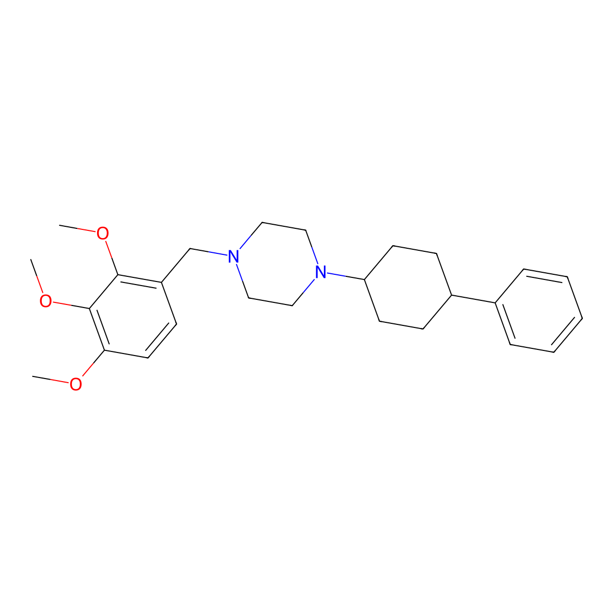 1-(4-Phenylcyclohexyl)-4-(2,3,4-trimethoxybenzyl)piperazine molecular structure, CAS 423742-37-4