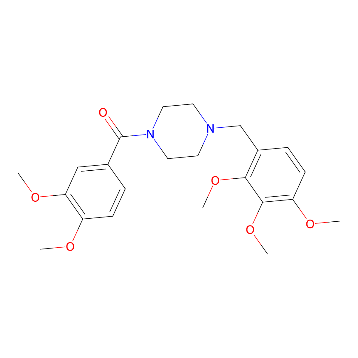 (3,4-Dimethoxyphenyl)-[4-[(2,3,4-trimethoxyphenyl)methyl]piperazin-1-yl]methanone molecular structure, CAS 423742-55-6