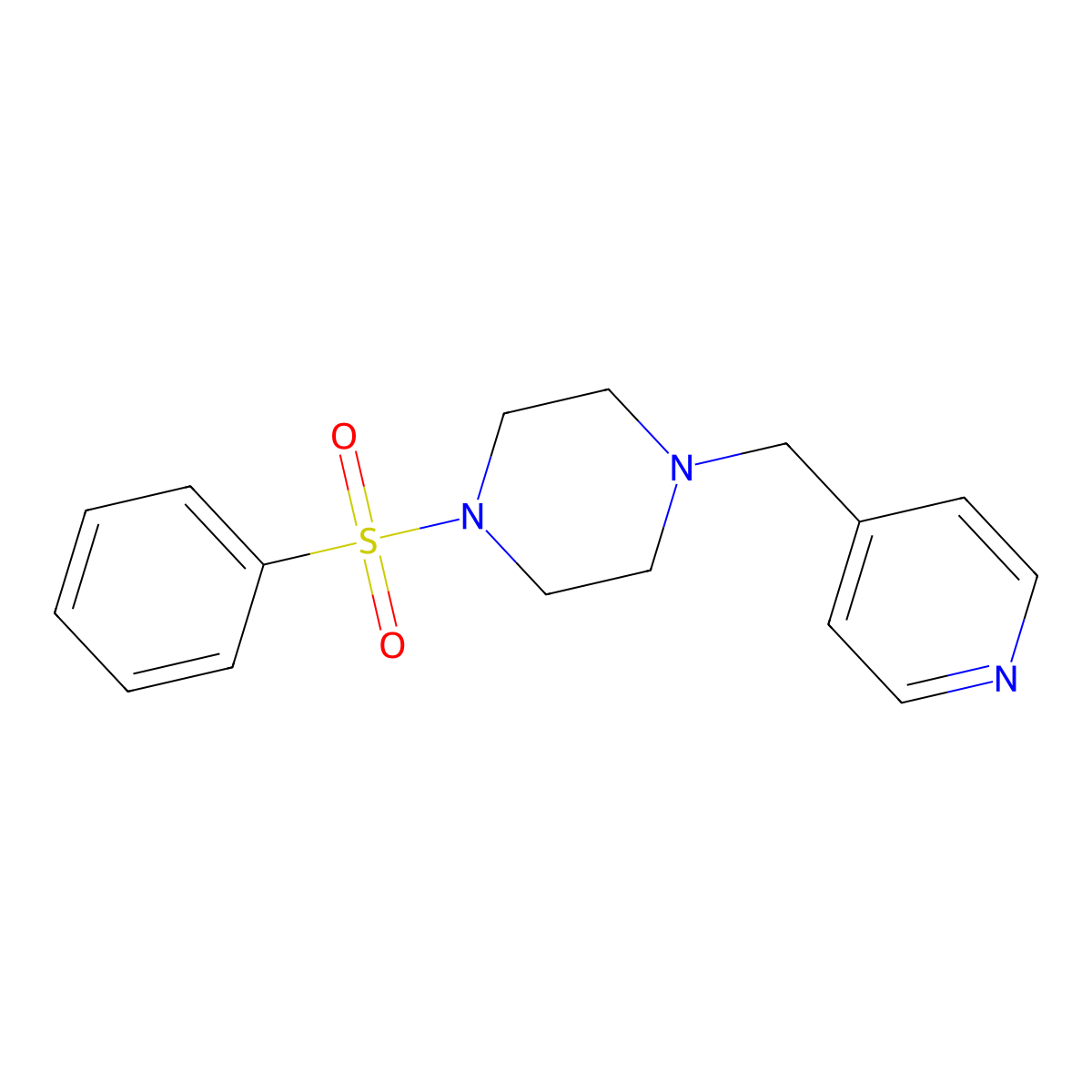 1-(Phenylsulfonyl)-4-(pyridin-4-ylmethyl)piperazine molecular structure, CAS 423742-61-4