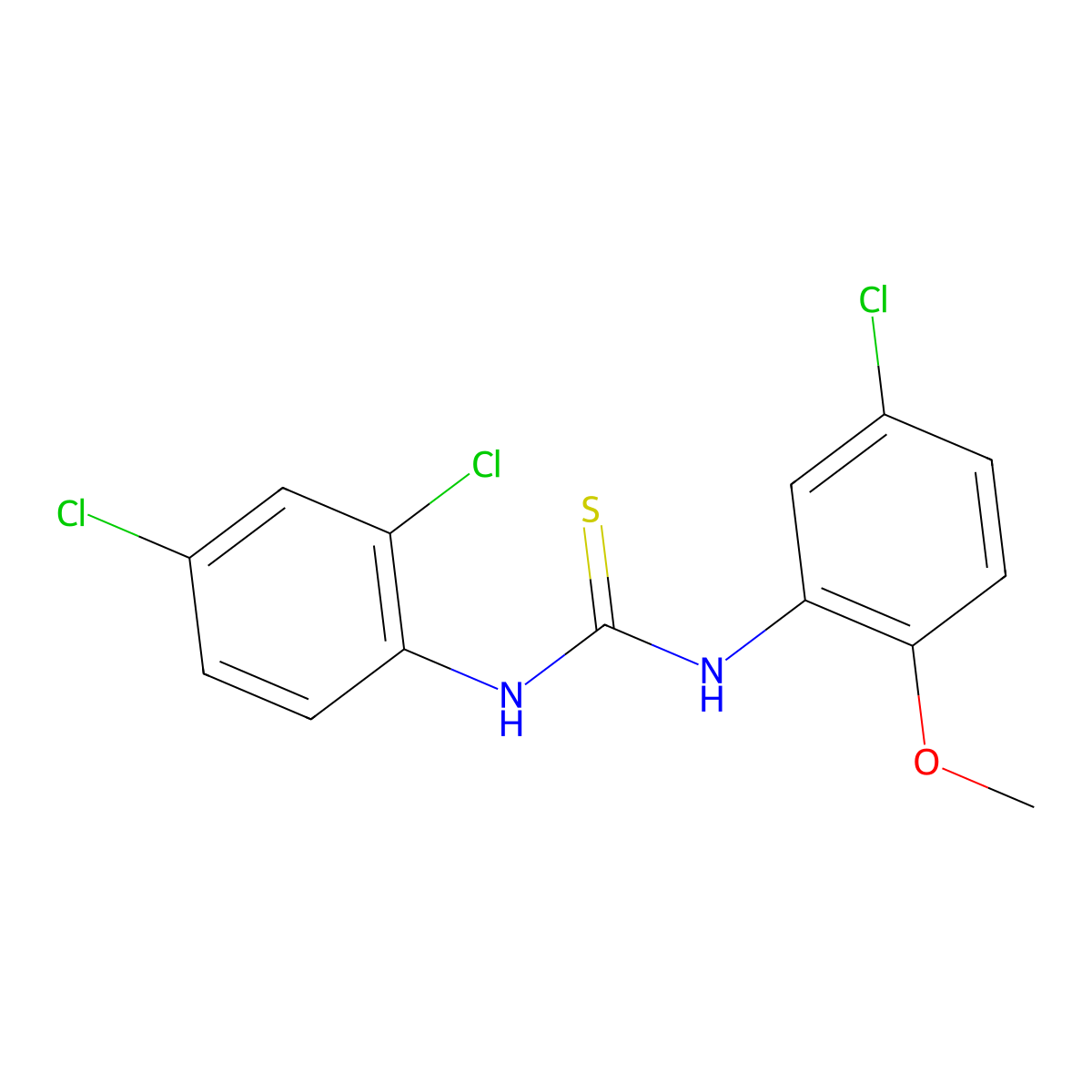 1-(5-Chloro-2-methoxyphenyl)-3-(2,4-dichlorophenyl)thiourea molecular structure, CAS 423742-62-5