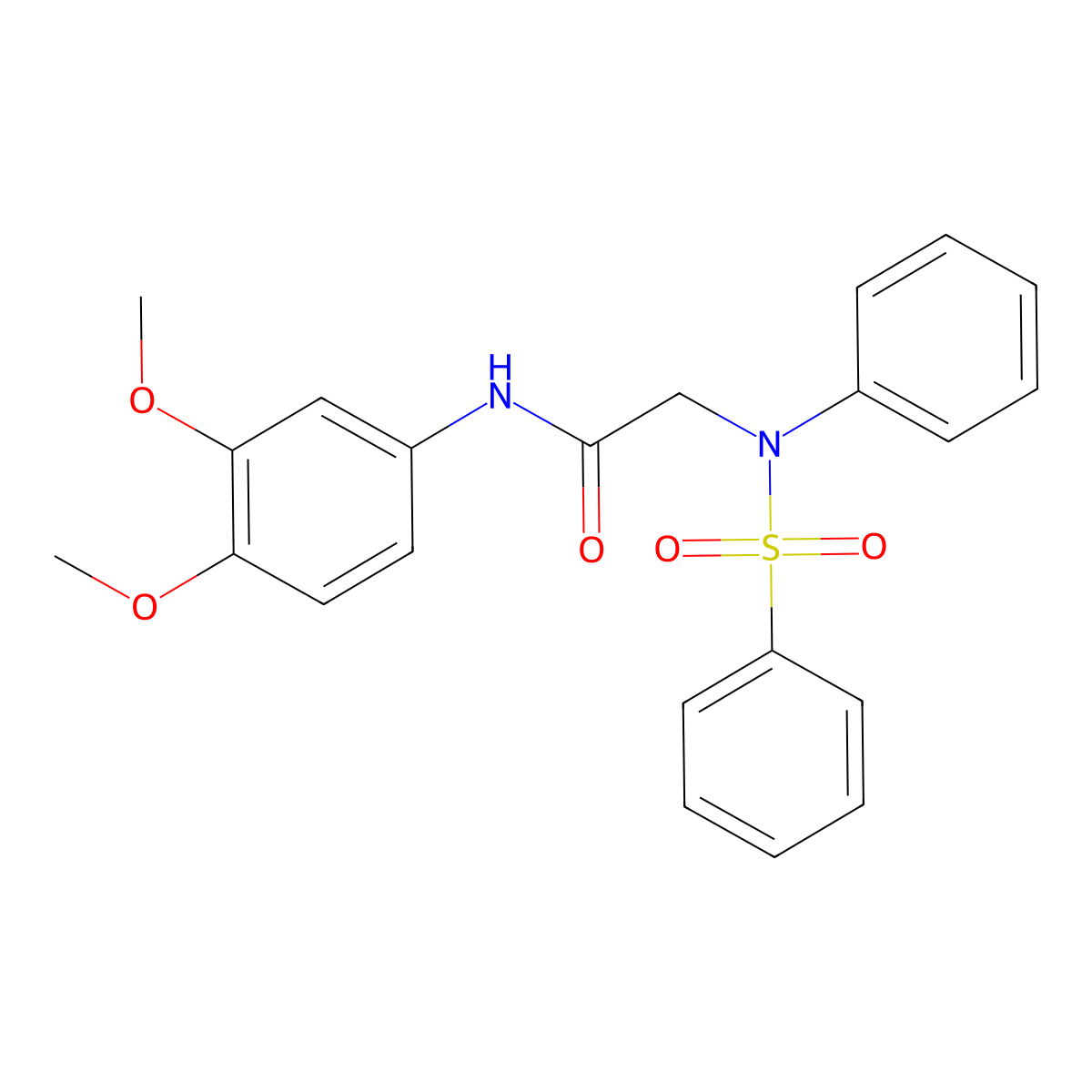 2-[N-(benzenesulfonyl)anilino]-N-(3,4-dimethoxyphenyl)acetamide molecular structure, CAS 423742-64-7