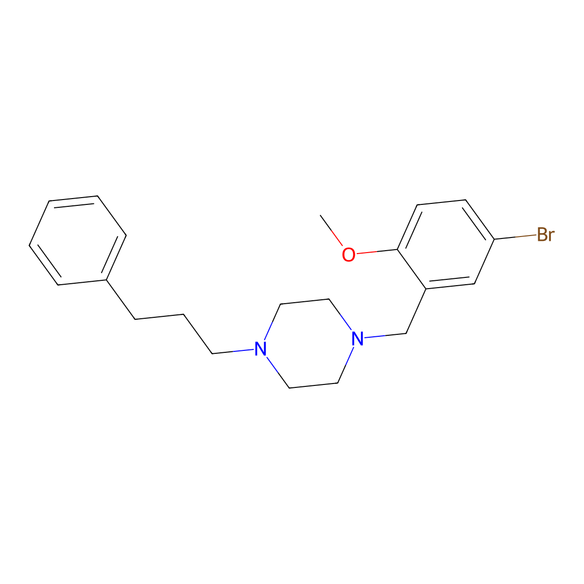 1-(5-Bromo-2-methoxybenzyl)-4-(3-phenylpropyl)piperazine molecular structure, CAS 423742-67-0