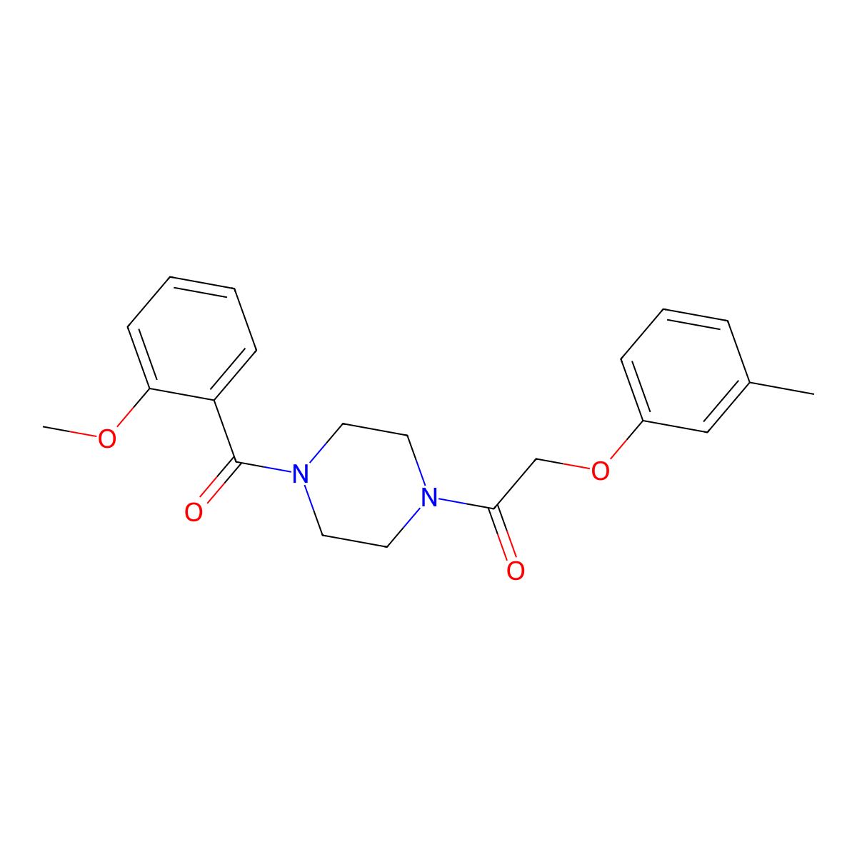 1-[4-(2-Methoxybenzoyl)piperazin-1-yl]-2-(3-methylphenoxy)ethanone molecular structure, CAS 423742-76-1