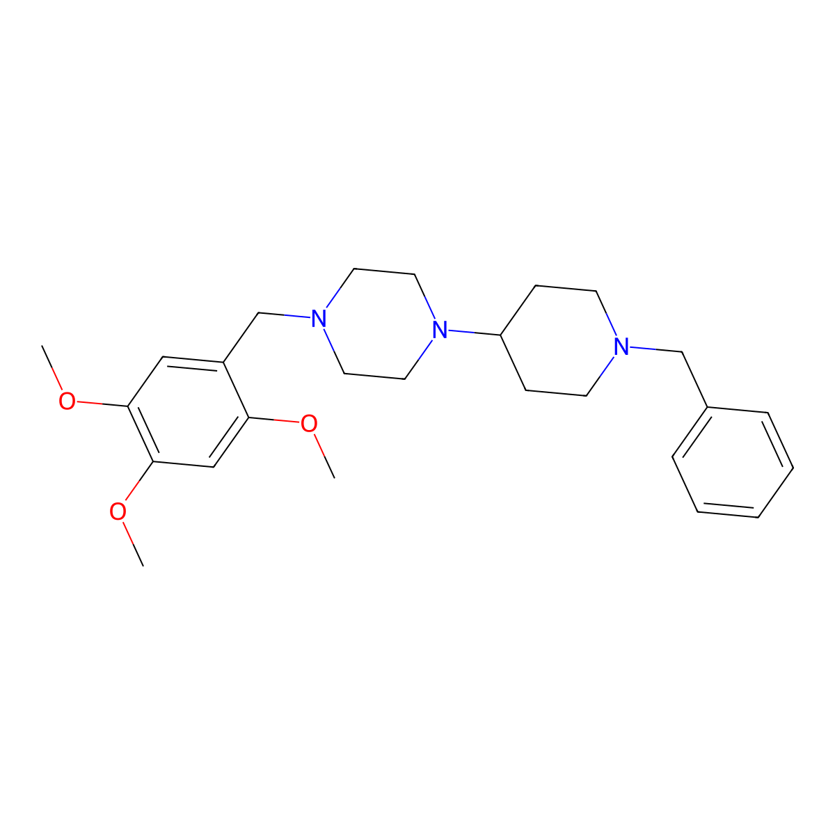 1-(1-Benzylpiperidin-4-yl)-4-[(2,4,5-trimethoxyphenyl)methyl]piperazine molecular structure, CAS 423742-89-6