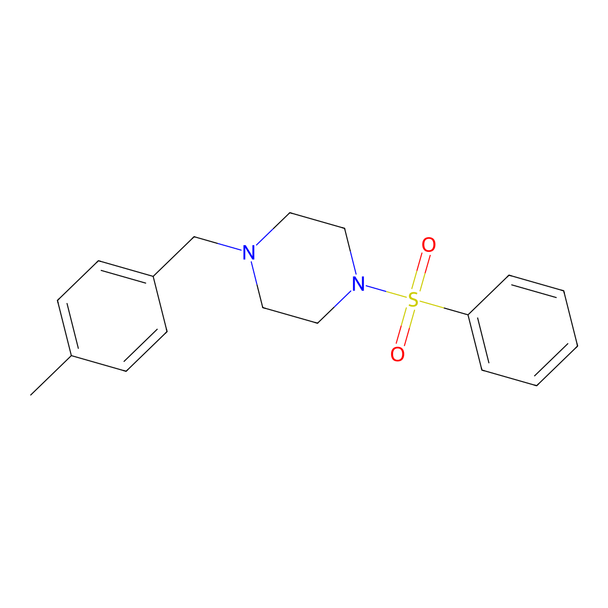 1-(4-Methylbenzyl)-4-(phenylsulfonyl)piperazine molecular structure, CAS 423743-00-4