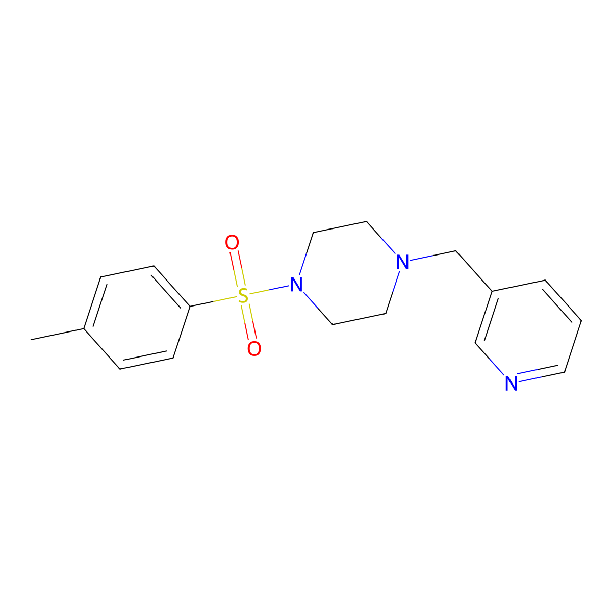 1-[(4-Methylphenyl)sulfonyl]-4-(pyridin-3-ylmethyl)piperazine molecular structure, CAS 423743-03-7