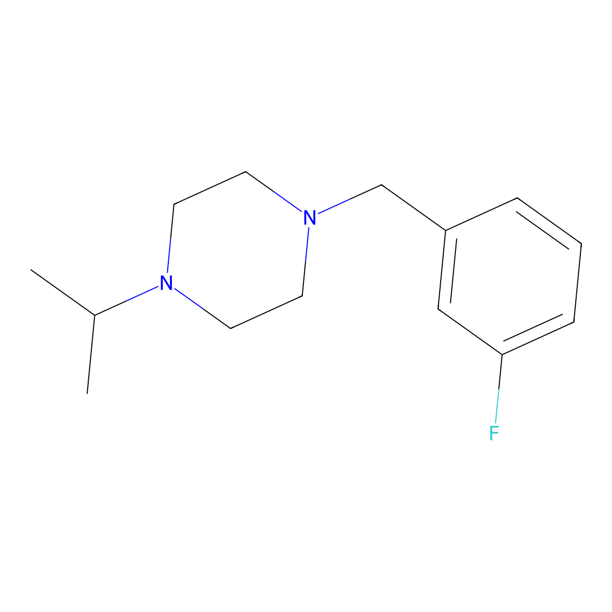 1-[(3-Fluorophenyl)methyl]-4-propan-2-ylpiperazine molecular structure, CAS 423743-04-8