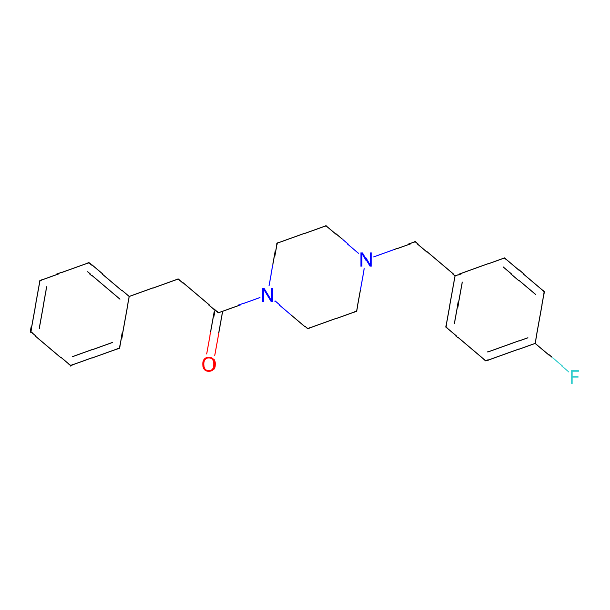 1-[4-(4-Fluorobenzyl)piperazin-1-yl]-2-phenylethanone molecular structure, CAS 423743-29-7