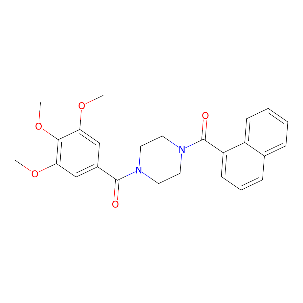 Naphthalen-1-yl-[4-(3,4,5-trimethoxybenzoyl)piperazin-1-yl]methanone molecular structure, CAS 423743-31-1