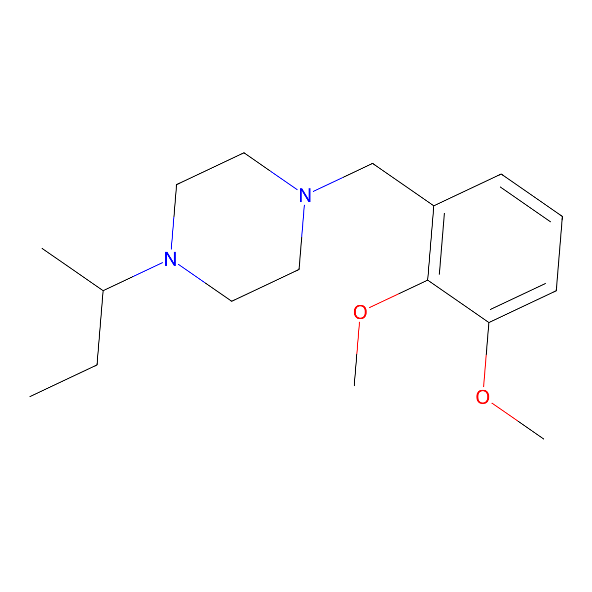 1-(Butan-2-yl)-4-(2,3-dimethoxybenzyl)piperazine molecular structure, CAS 423743-60-6