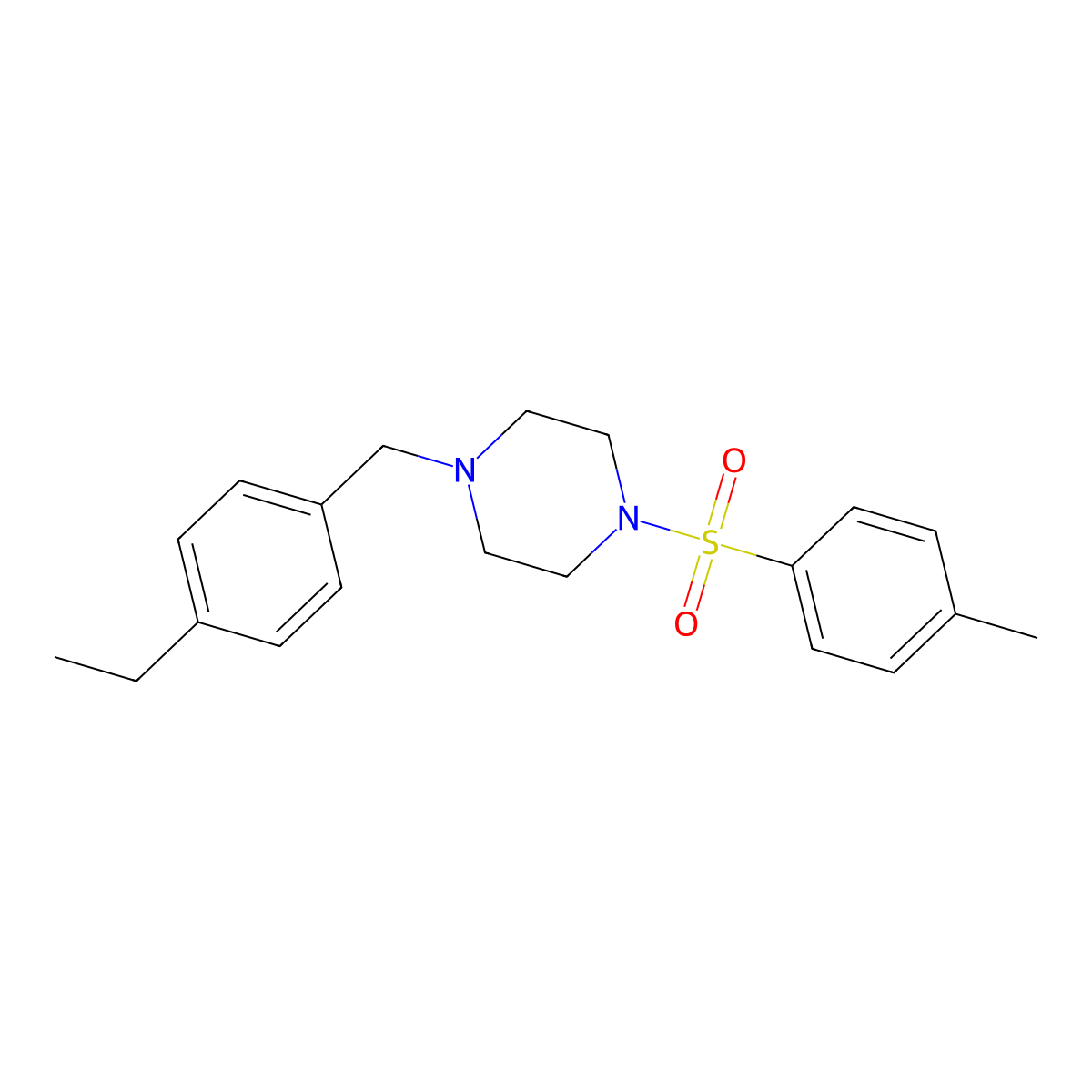 1-(4-Ethylbenzyl)-4-[(4-methylphenyl)sulfonyl]piperazine molecular structure, CAS 423743-61-7