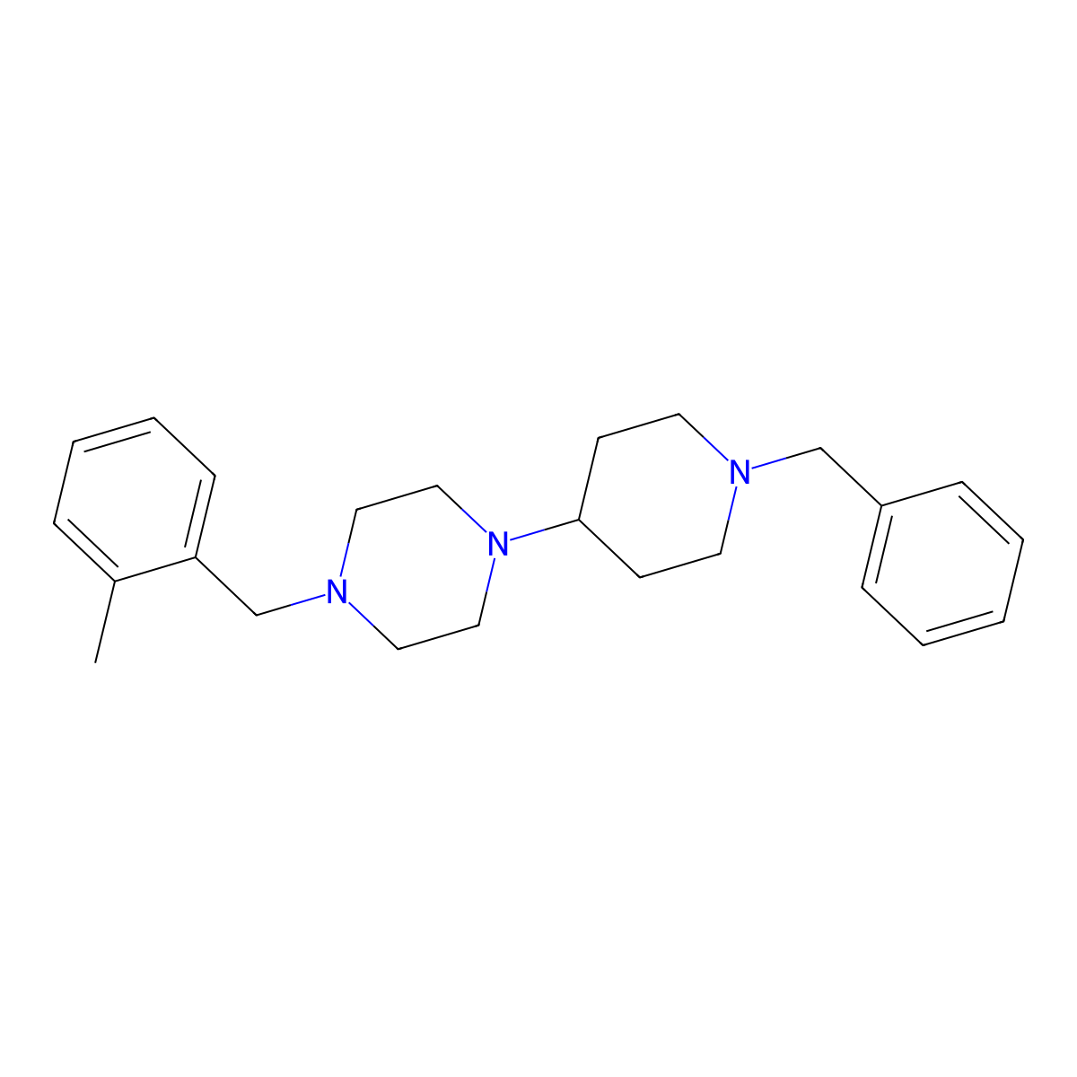1-(1-Benzylpiperidin-4-yl)-4-[(2-methylphenyl)methyl]piperazine molecular structure, CAS 423743-62-8
