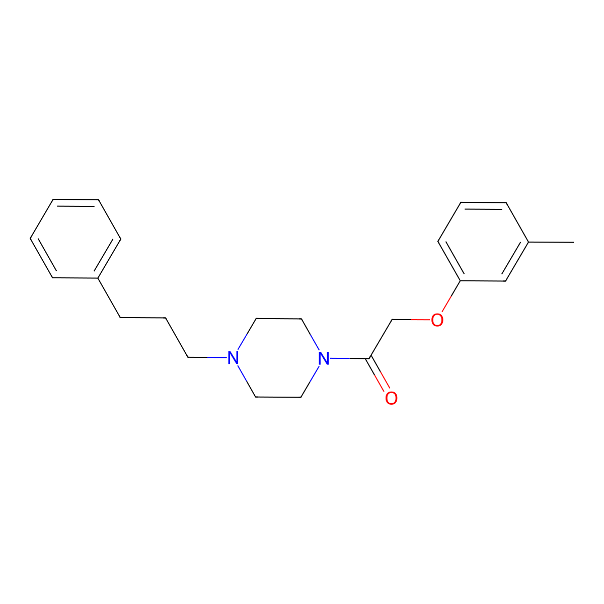 2-(3-Methylphenoxy)-1-[4-(3-phenylpropyl)piperazin-1-yl]ethanone molecular structure, CAS 423743-77-5