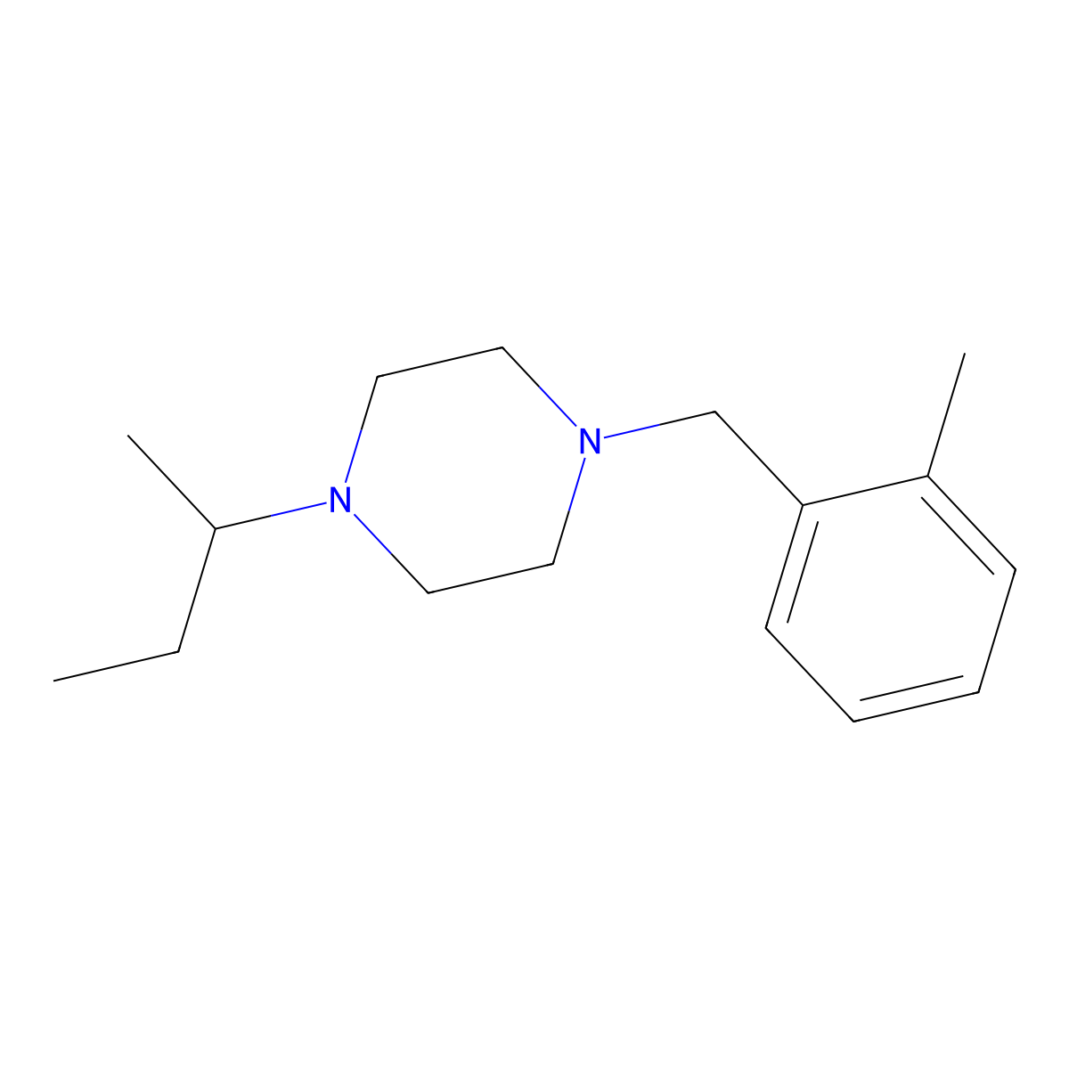 1-(Butan-2-yl)-4-(2-methylbenzyl)piperazine molecular structure, CAS 423743-86-6