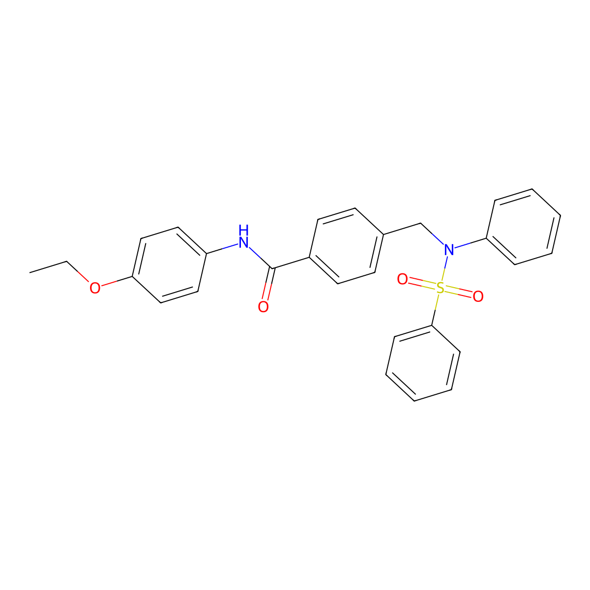 4-[[N-(benzenesulfonyl)anilino]methyl]-N-(4-ethoxyphenyl)benzamide molecular structure, CAS 423743-97-9