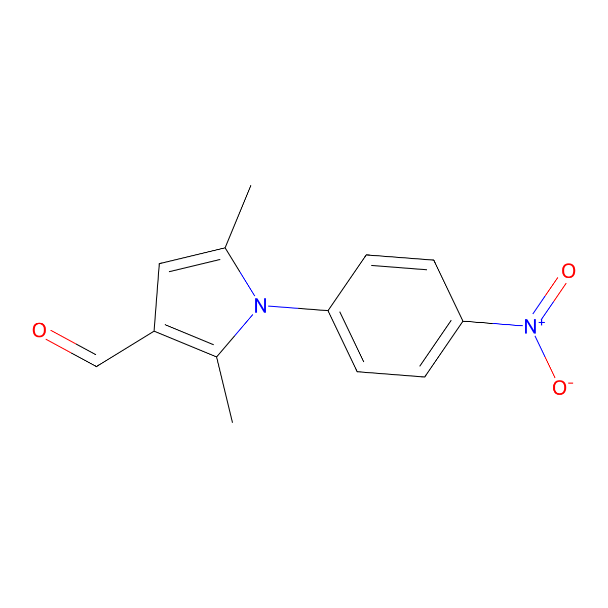 2,5-dimethyl-1-(4-nitrophenyl)-1H-pyrrole-3-carbaldehyde molecular structure, CAS 423744-09-6