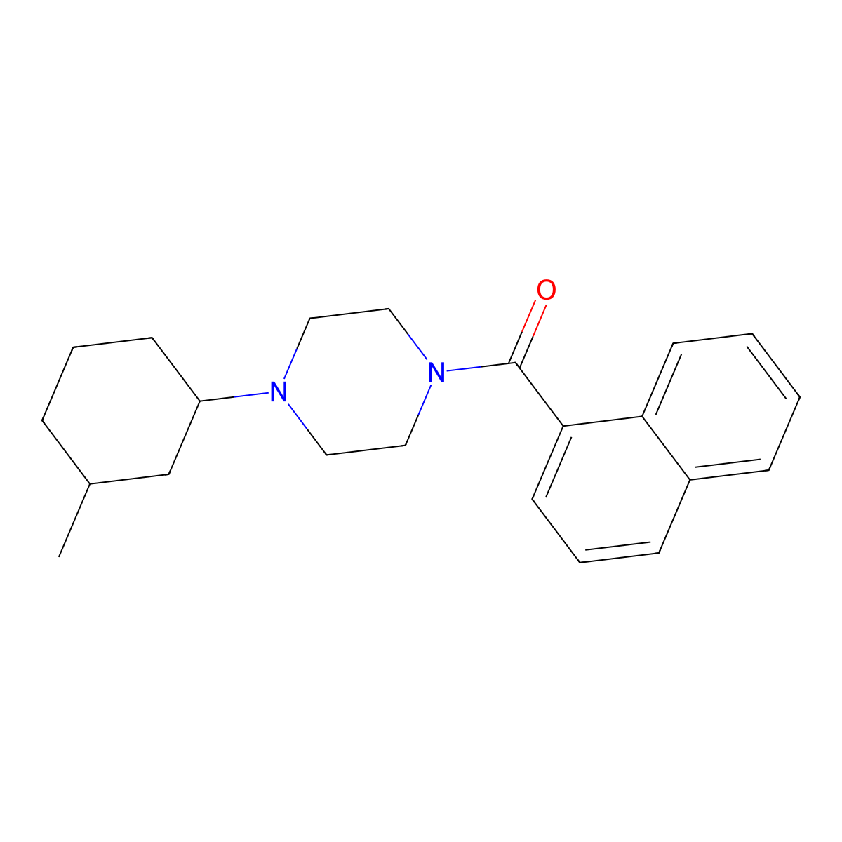 4-(3-Methylcyclohexyl)piperazinyl naphthyl ketone molecular structure, CAS 423744-10-9