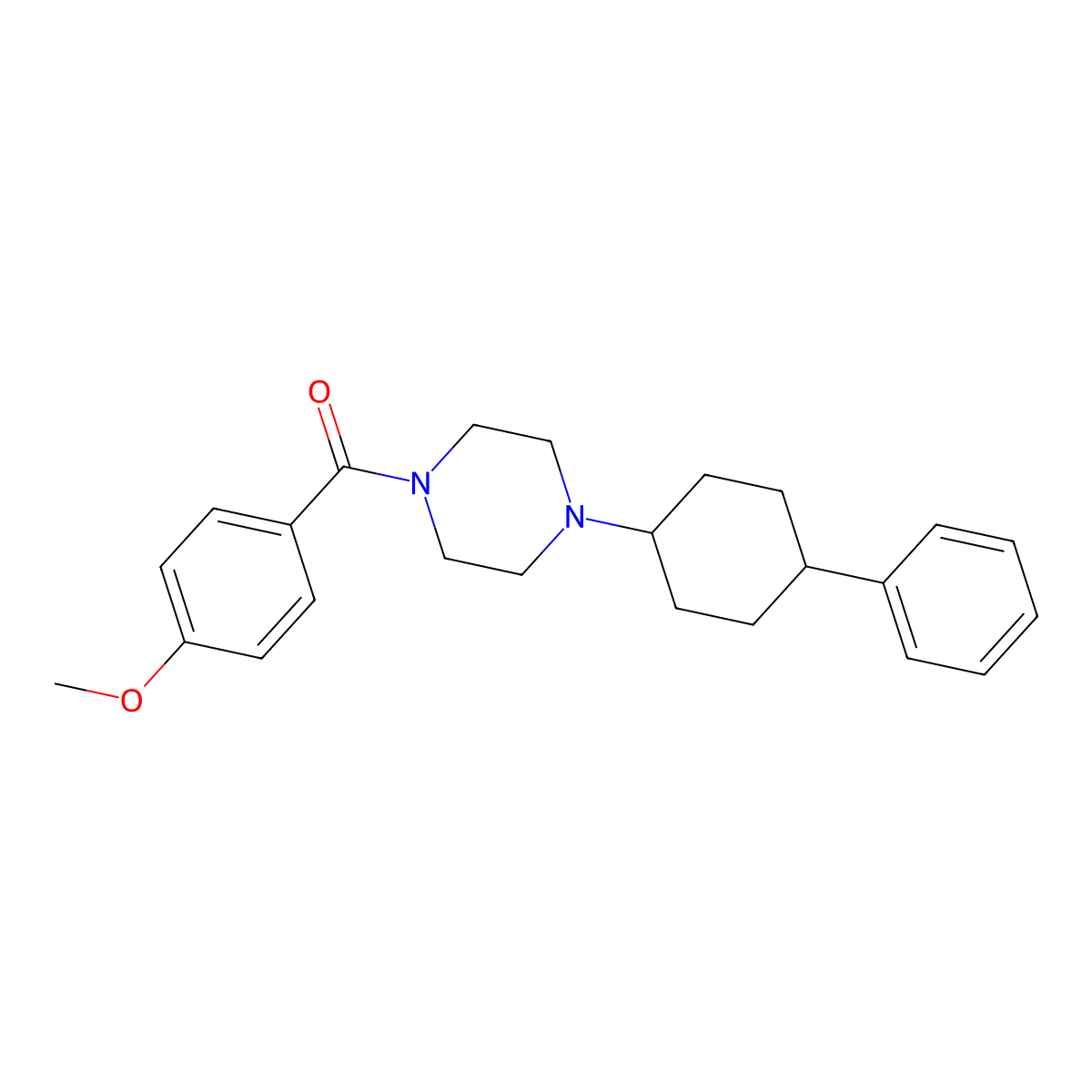 1-(4-Methoxybenzoyl)-4-(4-phenylcyclohexyl)piperazine molecular structure, CAS 423744-13-2