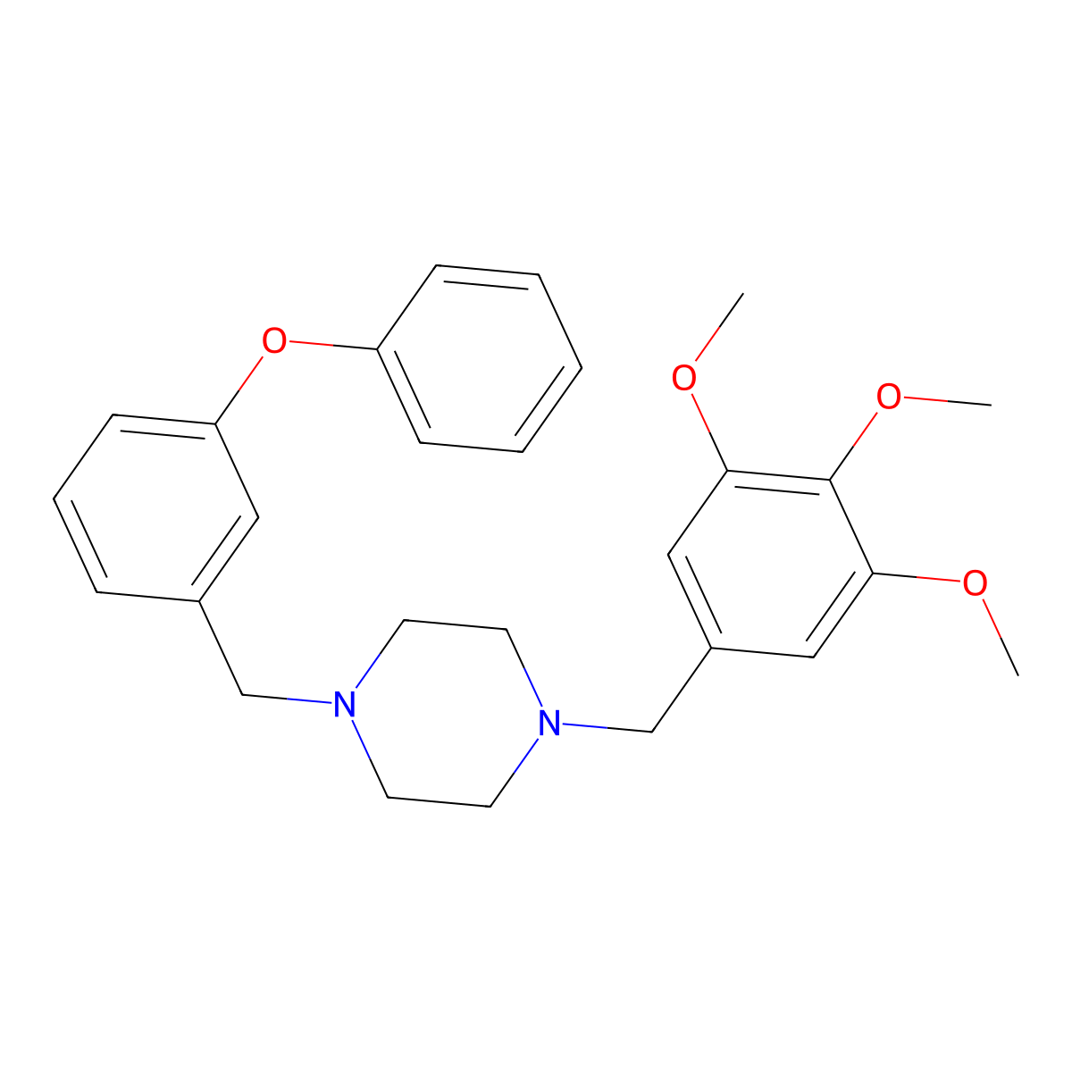 1-[(3-Phenoxyphenyl)methyl]-4-[(3,4,5-trimethoxyphenyl)methyl]piperazine molecular structure, CAS 423744-20-1