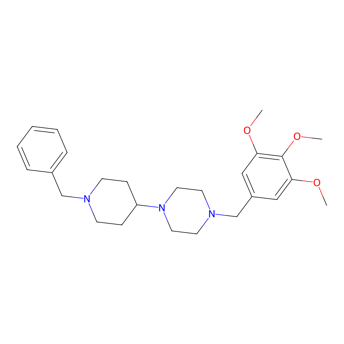 1-(1-Benzylpiperidin-4-yl)-4-[(3,4,5-trimethoxyphenyl)methyl]piperazine molecular structure, CAS 423744-30-3