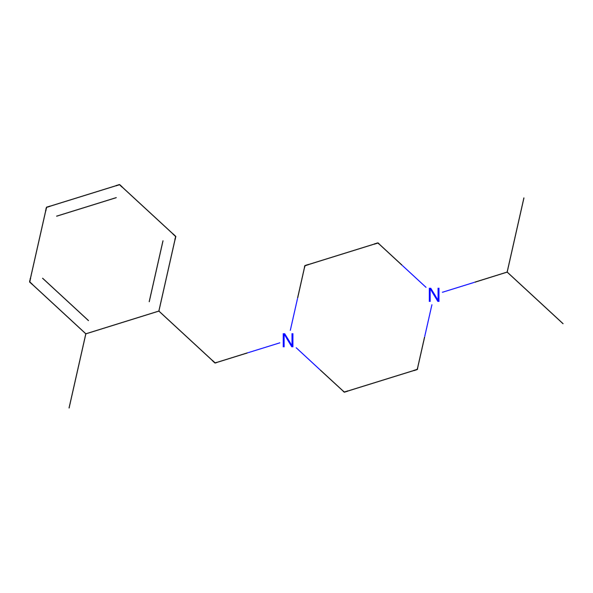 1-(2-Methylbenzyl)-4-(propan-2-yl)piperazine molecular structure, CAS 423744-70-1