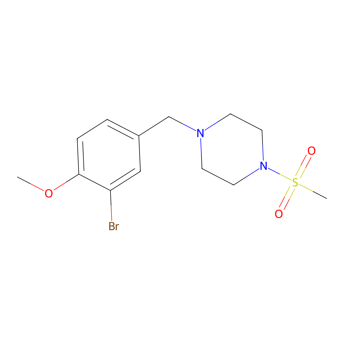 1-(3-Bromo-4-methoxybenzyl)-4-(methylsulfonyl)piperazine molecular structure, CAS 423744-82-5