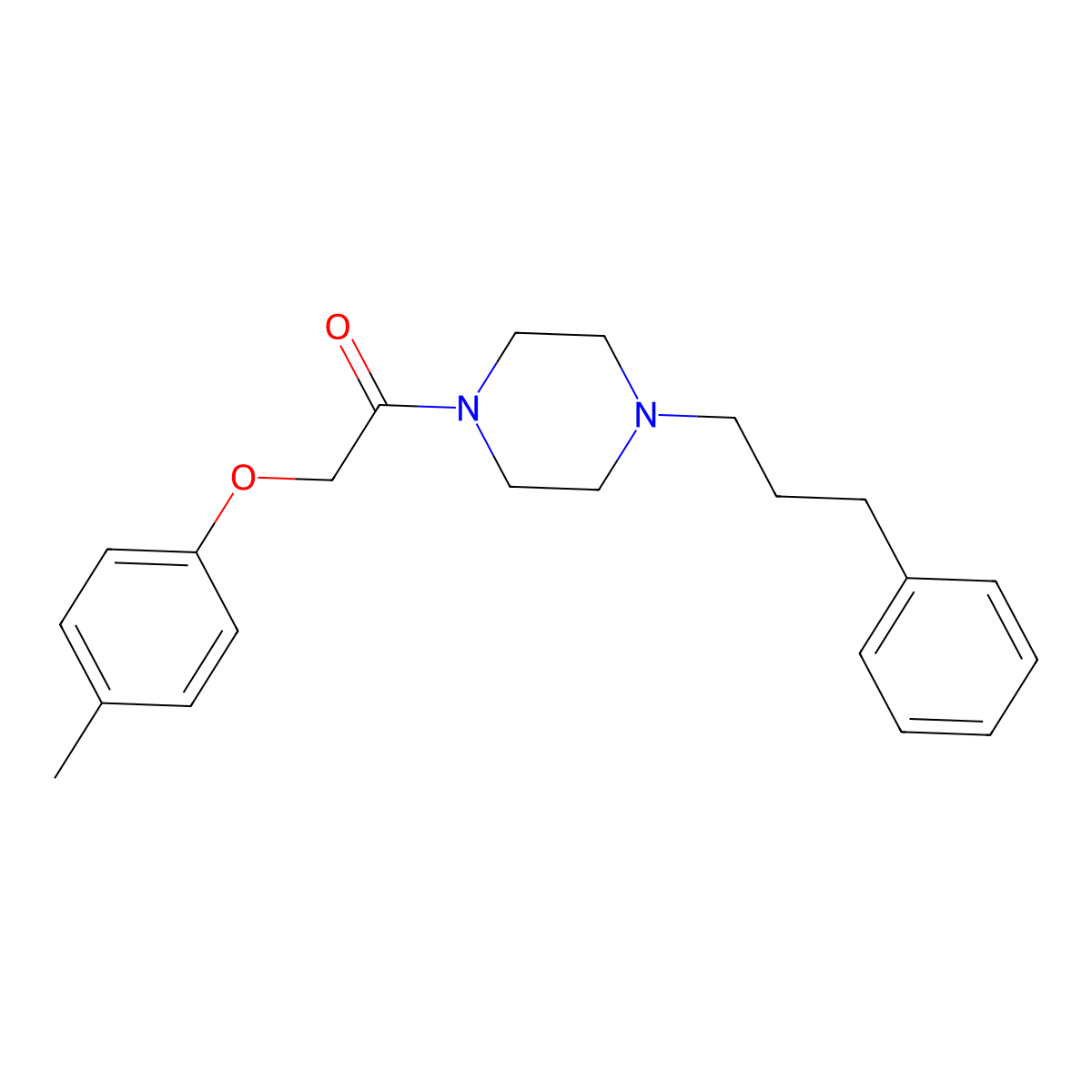 2-(4-Methylphenoxy)-1-[4-(3-phenylpropyl)piperazin-1-yl]ethanone molecular structure, CAS 423744-88-1