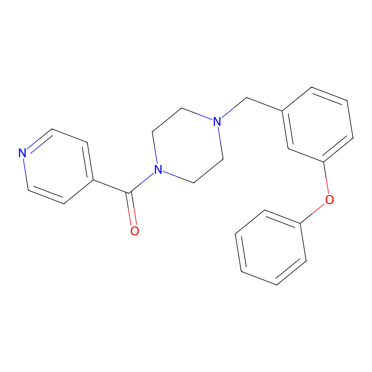 1-Isonicotinoyl-4-(3-phenoxybenzyl)piperazine molecular structure, CAS 423744-90-5