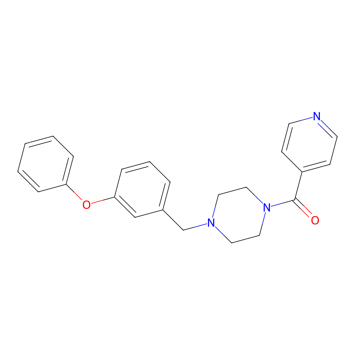 1-Isonicotinoyl-4-(3-phenoxybenzyl)piperazine molecular structure, CAS 423744-90-5