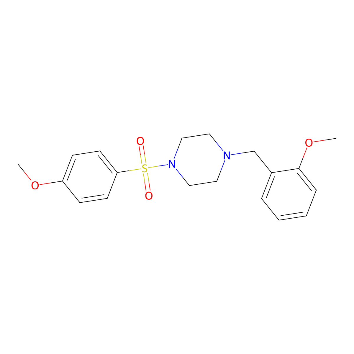1-(2-Methoxybenzyl)-4-[(4-methoxyphenyl)sulfonyl]piperazine molecular structure, CAS 423744-98-3
