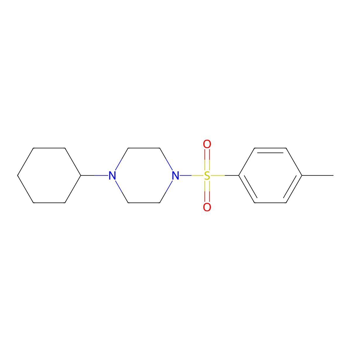 1-Cyclohexyl-4-(4-methylphenyl)sulfonylpiperazine molecular structure, CAS 423745-06-6