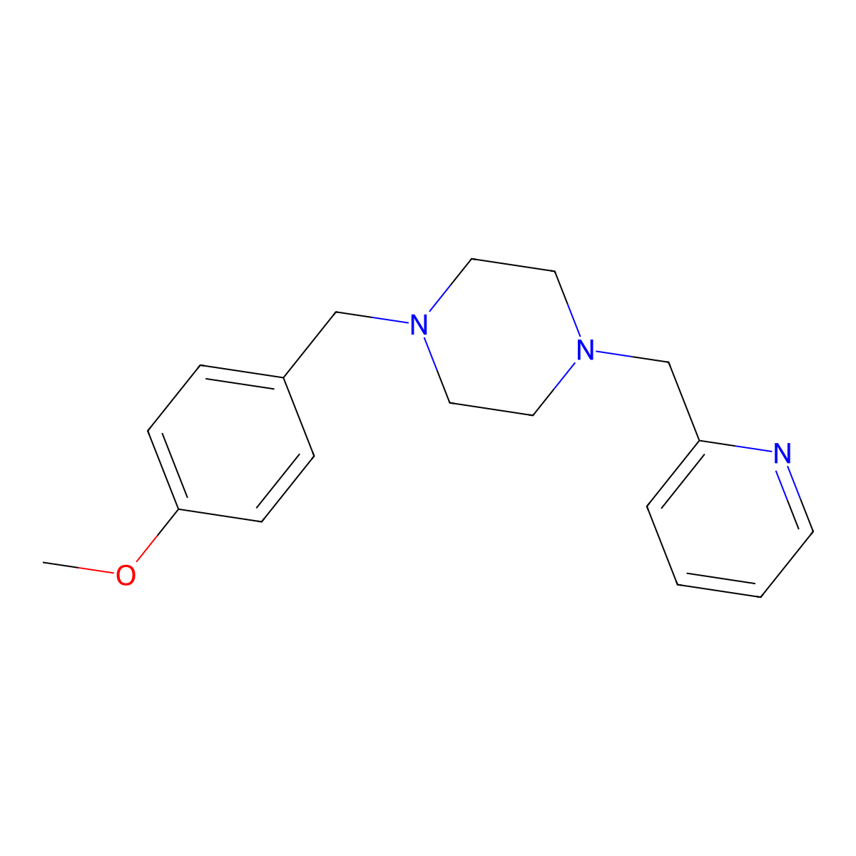 1-[(4-Methoxyphenyl)methyl]-4-(pyridin-2-ylmethyl)piperazine molecular structure, CAS 423745-10-2