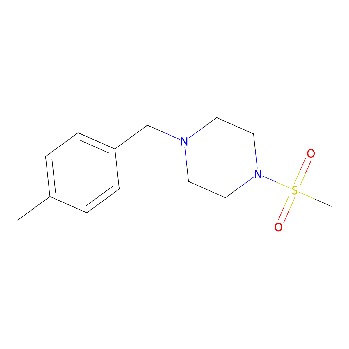 1-(4-Methylbenzyl)-4-(methylsulfonyl)piperazine molecular structure, CAS 423745-21-5