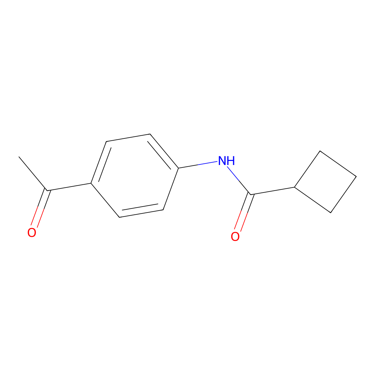 N-(4-acetylphenyl)cyclobutanecarboxamide molecular structure, CAS 423745-44-2